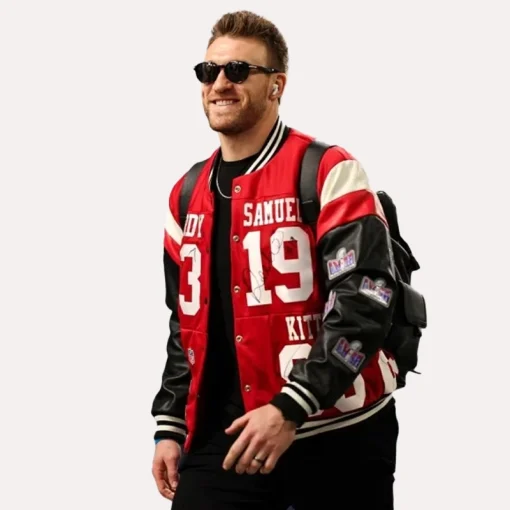 kyle juszczyk wife jacket at super bowl