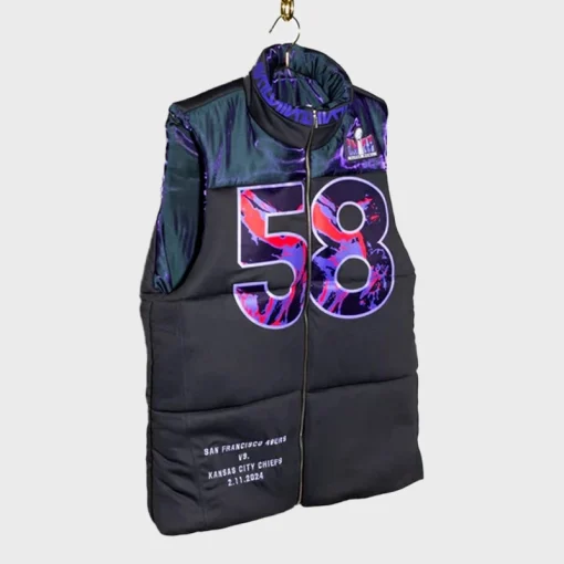 Super Bowl Kristin Juszczyk Black Puffer Vest