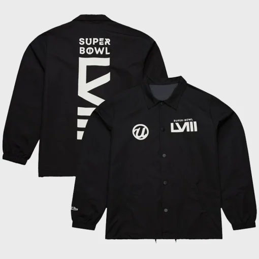 Mitchell & Ness Super Bowl LVIII Usher Coaches Jacket Black
