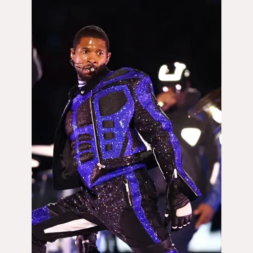 Usher Jacket black and blue color