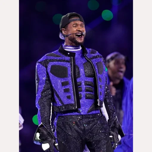 Usher Jacket Super Bowl Black and Blue