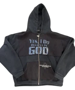 Yes I Do Believe In God Hoodie Grey