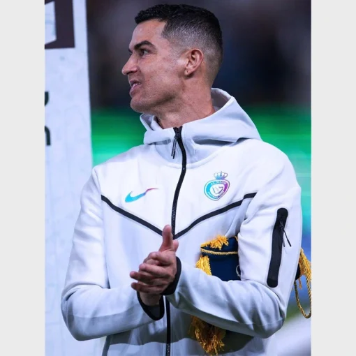 Al Nassr White Tech Hooded Cristiano Ronaldo Jacket