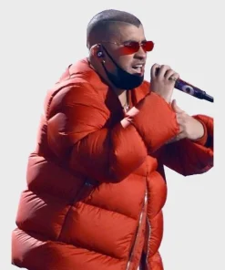 Bad Bunny Red Puffer Jacket