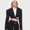 Black Cropped Blazer For Sale