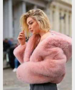 Gigi Hadid Pink Fur Jacket