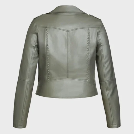 Girls5eva S03 Gloria Grey Leather Jacket For Sale