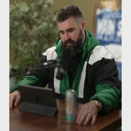Jason Kelce New Heights Podcast Eagles Jacket