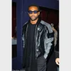 Black And Grey Leather Lucien Laviscount Jacket