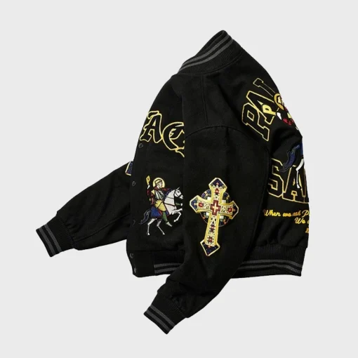 Palace Saints Varsity Jacket Black For Sale