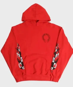 Unisex Red Chrome Hearts Hoodie