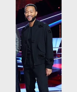 John Legend The Voice S25 Black Embellished Jacket