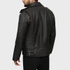 Mens Motorcycle Black Padded Leather Jacket