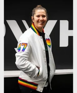 Jamie Lee Rattray PWHL Boston Pride Varsity Jacket White