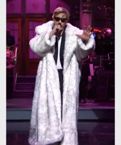 SNL Ryan Gosling Fur Coat White