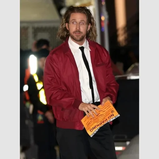 Ryan Gosling Zip-up Maroon Jacket