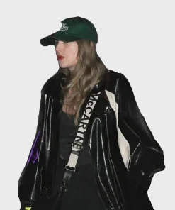 Neon Carnival Coachella 2024 Taylor Swift Black Patent Leather Jacket Black