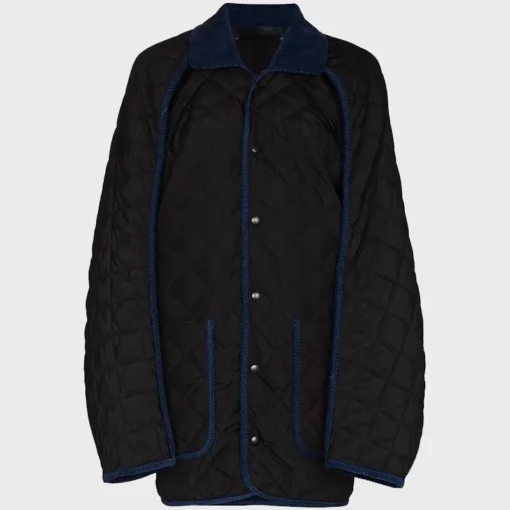Dua Lipa Black Quilted Black Jacket For Sale