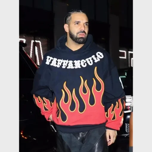 Vaffanculo Drake Flame Black Hoodie