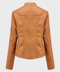 Womens Tan Brown Sheepskin Leather Jacket