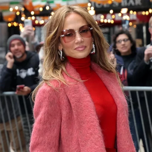 Good Morning America 2024 Jennifer Lopez Fur Coat Pink