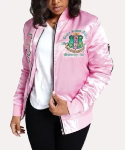 Men And Women AKA Alpha Kappa Satin Pink Jacket