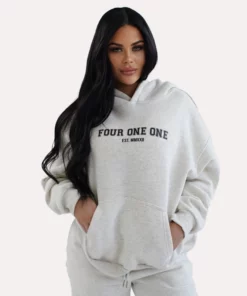 Four One One Grey Hoodie For Unisex