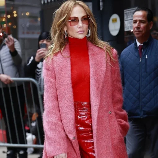 2024 Jennifer Lopez Fur Coat Pink