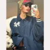 Hailey Bieber New York Yankees Starter Bomber Jacket