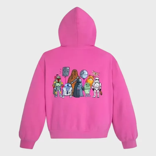 Trendy Pink Star Wars Hoodie Zip-up