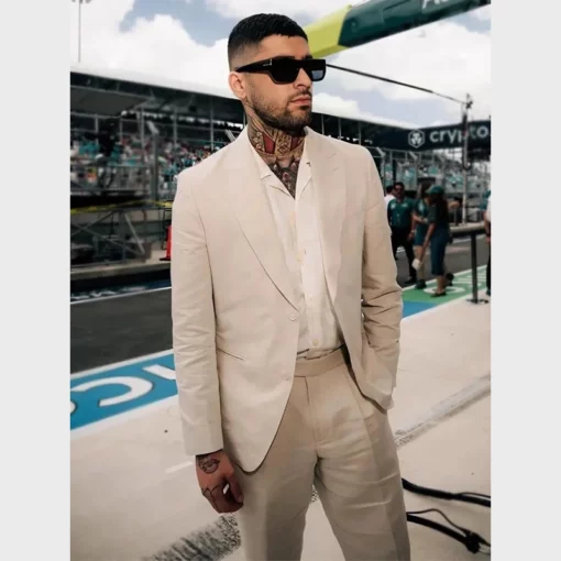 Miami Grand Prix Zayn Malik Suit Beige