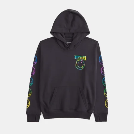 Nirvana Graphic Popover Hoodie Black - Danezon