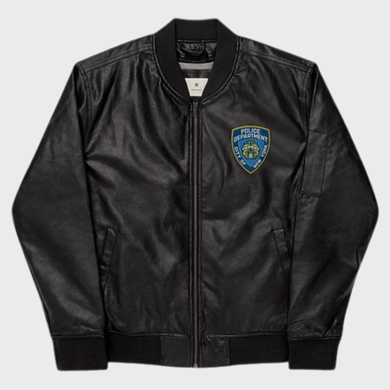 Bomber Jacket Nypd Coach Jacket NYPD Leather Bomber Jacket Black