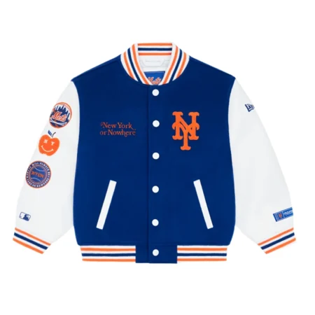New York or Nowhere Nyon x Mets Motto Varsity Jacket - Danezon