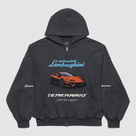 Balenciaga x Automobili Lamborghini Zip-up Hoodie Black