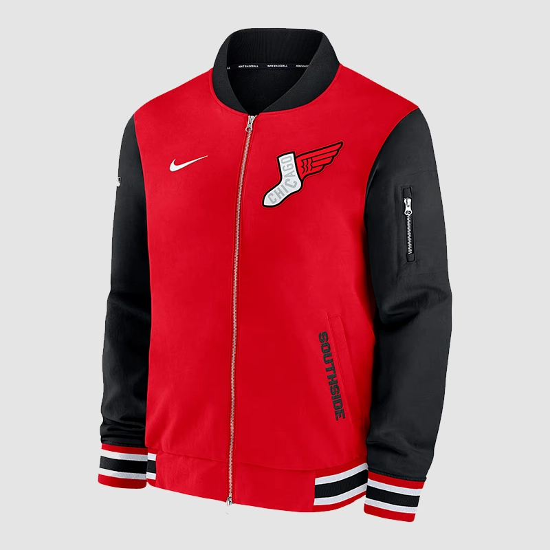 MLB Chicago White Sox リバーシブルスタジャン M 赤 黒 Chicago White Sox City Connect Bomber Jacket | Flat 30% OFF