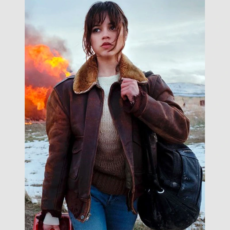 Hurry Up Tomorrow 2025 Jenna Ortega Leather Jacket | Danezon