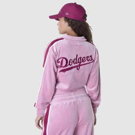 LA Dodgers Womens Pink Track Jacket - Danezon