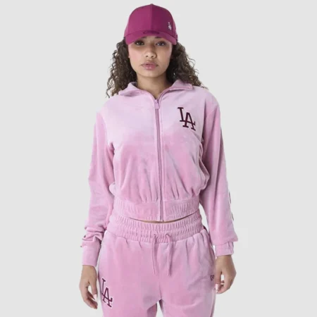 LA Dodgers Womens Pink Track Jacket - Danezon