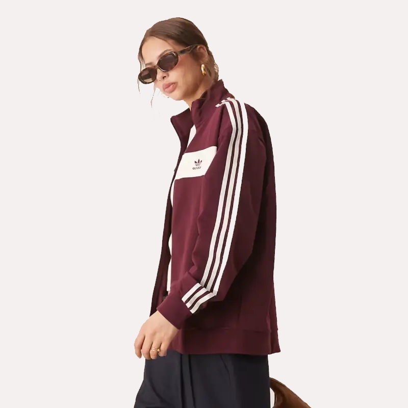 Adidas Retro Track Jacket | Burgundy Adidas Jacket – Danezon