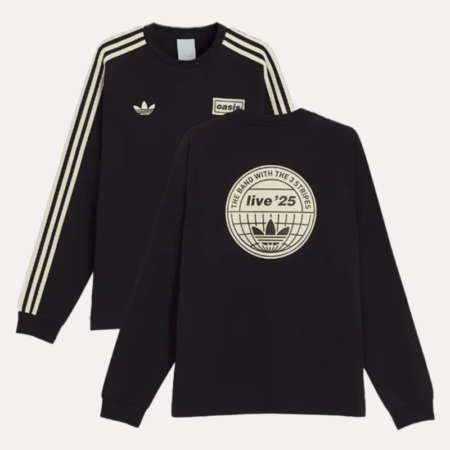 Adidas x Oasis Black Sweatshirt | Oasis Adidas Black Crewneck