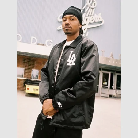 Black Los Angeles Dodgers Starter Coaches Jacket