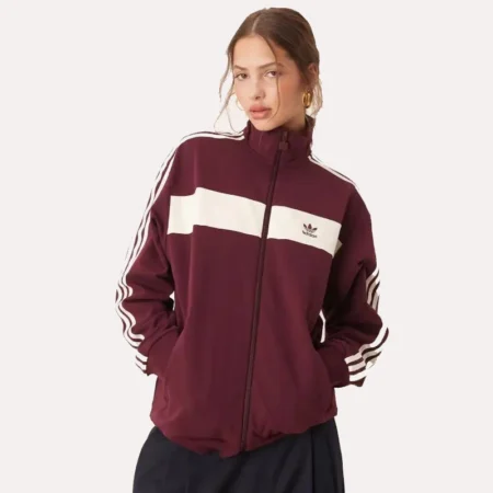Adidas Retro Track Jacket | Burgundy Adidas Jacket – Danezon
