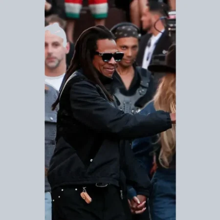 Jay-Z Louis Vuitton Jacket | Jay-Z LV Leather Mix Track Jacket