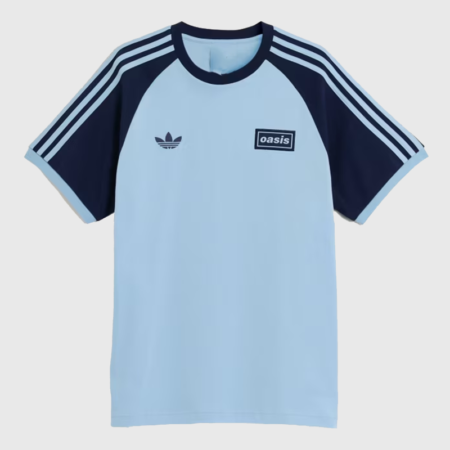 Limited Adidas x Oasis Tour Blue Tee – 3-Stripes Style