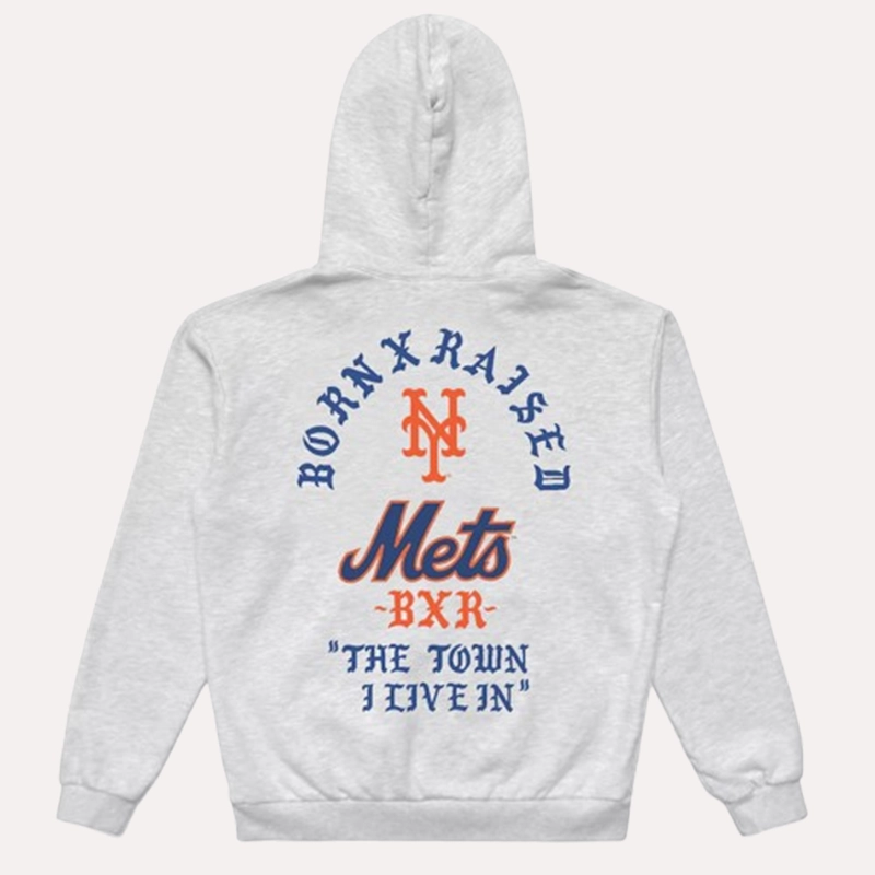 1109 RE米BORN Mets Mitchell & Ness Born X Raised in New York Town Hoodie