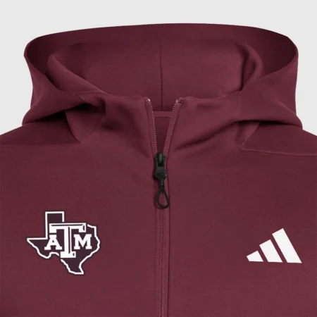 Adidas Texas A&M Aggies Full Zip Player Travel ZNE Hoodie