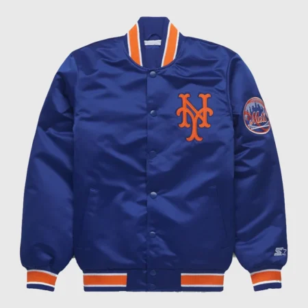New York Mets HOMAGE x Starter Satin Jacket - Royal Blue