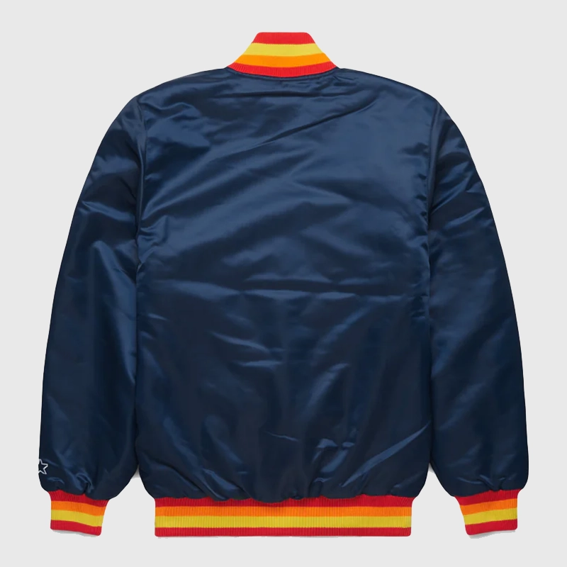 Houston Astros HOMAGE x Starter Satin Jacket - Navy Blue