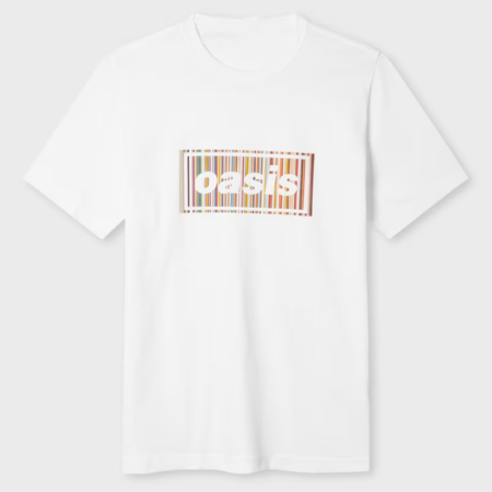 Paul Smith x Oasis White Stripe Logo Tee – Limited 2025